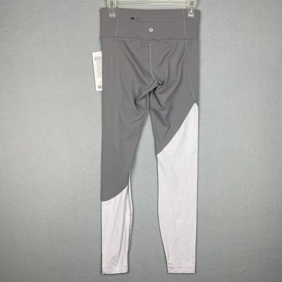 Lululemon 6 Speed Wunder Tight Leggings 28” Asym Rise Moon Chrome Two Tone $128 - Picture 2 of 9